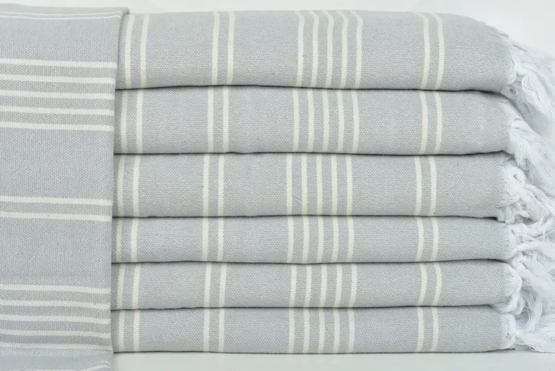 Bridal Shower Gift, Personalized Blanket, Handmade Gift, Organic Beach Blanket, Girl Trip Party Favor, Throw Blanket, 96x70 Cotton Striped Towel - 1
