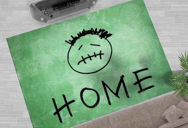 Alfombra con estampado geométrico: diseño moderno para espacios de vida contemporáneos