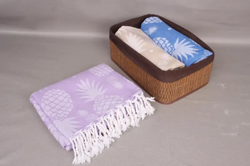 Turkish bath towel, 70x36 Cotton Pineapple Design Towel, Bridal Shower Favors, Peshtemal Towel USA, Turkish beach towel, Bachelorette Party Favor - 7