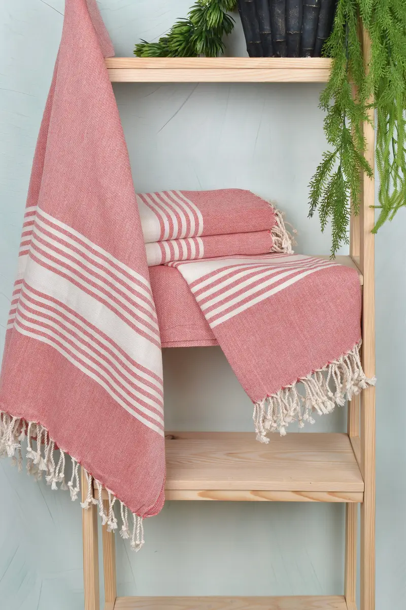 Beach towel, Wedding Towel, Christmas Favors, Travel towel, Luxury Turkish peshtemal beach towel, Organic Turkish towel, 68x40 Cotton Striped Towel - 6
