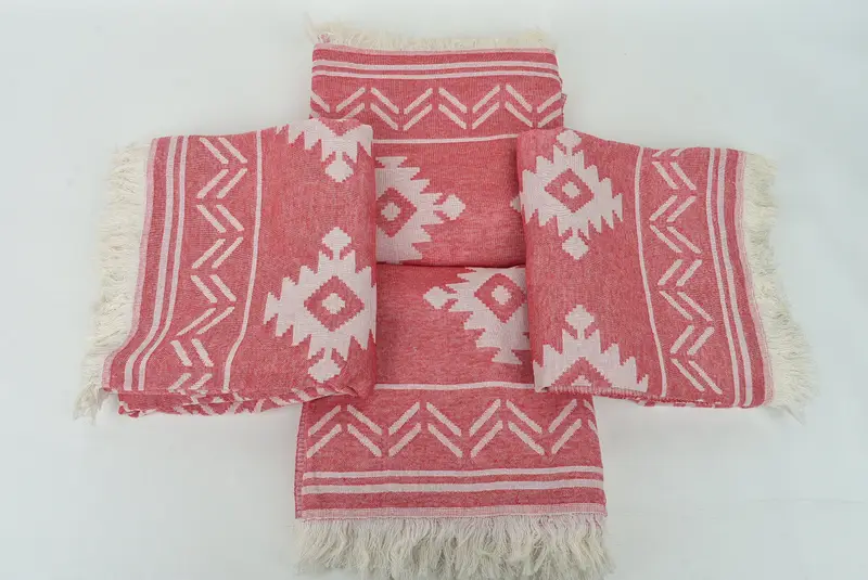 Maid Of Honor Gift, Quick-dry peshtemal, Wedding Gifts Towel, Fringed Turkish towel for poolside, 74x40 Cotton Geometric Towel, Handmade Gift - 7