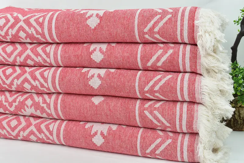 Maid Of Honor Gift, Quick-dry peshtemal, Wedding Gifts Towel, Fringed Turkish towel for poolside, 74x40 Cotton Geometric Towel, Handmade Gift - 4