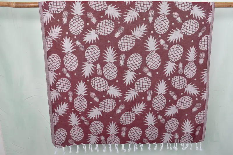 Bachelorette Party Gifts, 70x36 Cotton Pineapple Design Towel, Pool Towels, Valentines Day Gift, Handmade Gift, Turkish Bath Towel USA, Cotton towel - 1