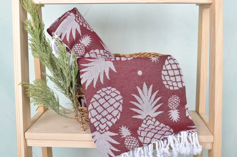 Bachelorette Party Gifts, 70x36 Cotton Pineapple Design Towel, Pool Towels, Valentines Day Gift, Handmade Gift, Turkish Bath Towel USA, Cotton towel - 5