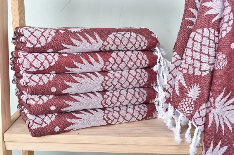 Bachelorette Party Gifts, 70x36 Cotton Pineapple Design Towel, Pool Towels, Valentines Day Gift, Handmade Gift, Turkish Bath Towel USA, Cotton towel - 2