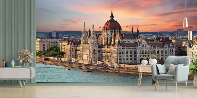 Baskılı Duvar Kağıdı: Barok Mimariyle Budapeşte Manzarası