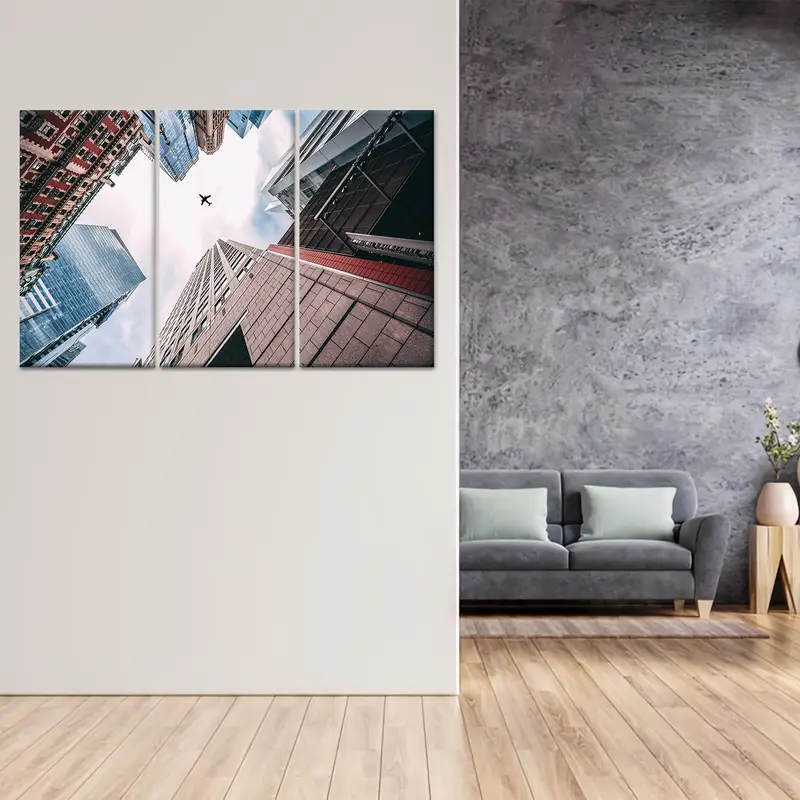 Modern Siyah Beyaz Gökdelen Ofis ve Yatak Odası için Kanvas Tablo