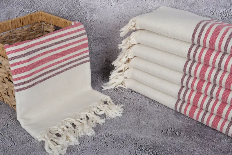 70x40 Linen Striped Towel, Wedding For Favor, Travel towel, Quick-drying cotton Turkish beach towel, Personalized Gifts, Guest Towel, Handmade Gift - 3