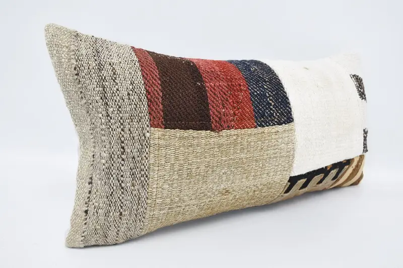 12x24 White Pillow Sham, Seat Pillow Cover, Cushion, Boho Pillow, Kilim Cushion Sham, Boho Pillow Sham Cover, Aztec Cushion Cover - 3