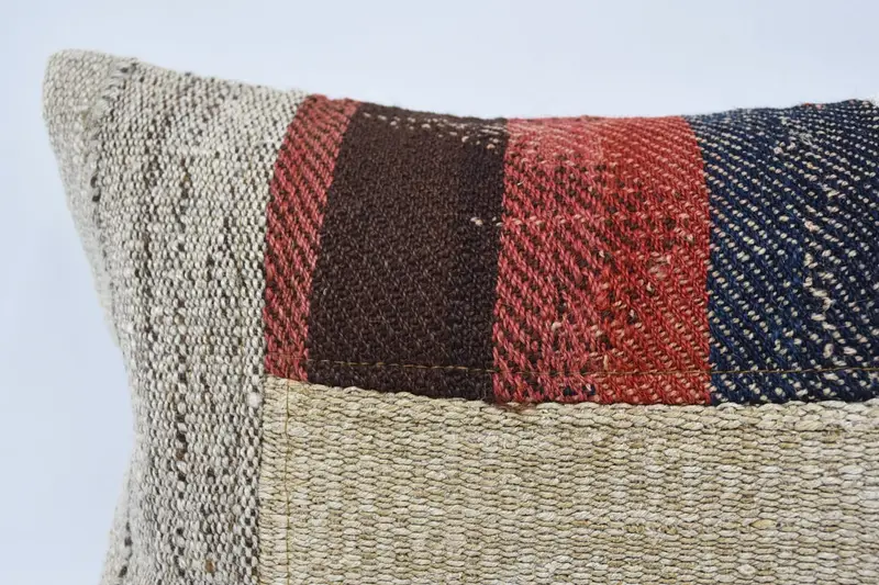 12x24 White Pillow Sham, Seat Pillow Cover, Cushion, Boho Pillow, Kilim Cushion Sham, Boho Pillow Sham Cover, Aztec Cushion Cover - 2