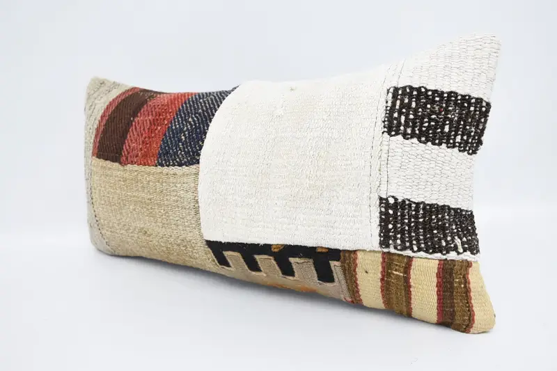 12x24 White Pillow Sham, Seat Pillow Cover, Cushion, Boho Pillow, Kilim Cushion Sham, Boho Pillow Sham Cover, Aztec Cushion Cover - 4