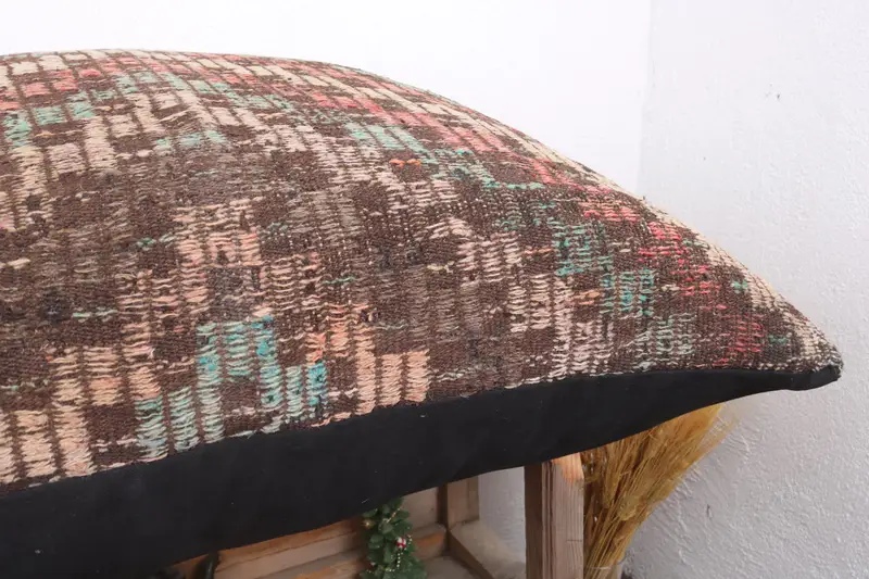 Ikat Cushion, Kilim Cushion Sham, 28x28 Red Pillow Sham, Handwoven Pillow Cover Pillow, Home Decor Pillow, Vintage Kilim Pillow, Pillow - 6