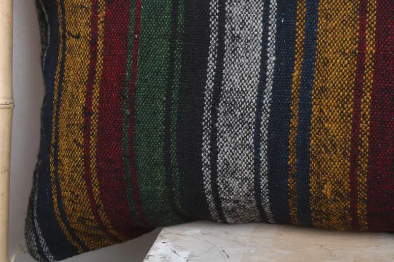Handmade Pillow Sham, Ethnical Kilim Rug Pillow, Sofa Pillow, 16x48 Brown Cushion, Pillow Case, Vintage Kilim Throw Pillow, Boho Pillow - 3