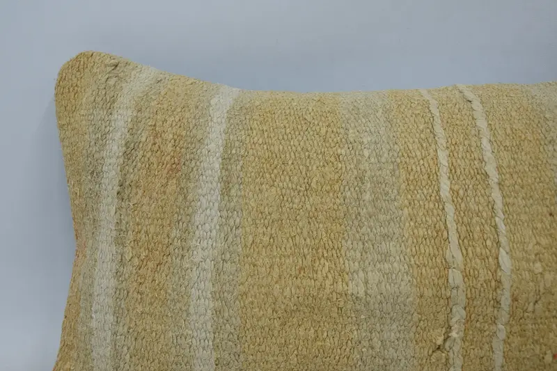 Kilim Pillow Cover, Cushion, 12x48 Beige Cushion Case, Seat Pillow Sham, Ottoman Pillow Case, Vintage Pillow, Kilim Cushion Sham - 2