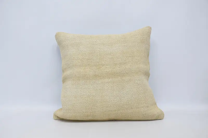Pillow Sham, Decorative Throw Pillow Cover, Boho Pillow Sham Cover, 28x28 Beige Pillow, Vintage Kilim Pillow, Turkish Kilim Pillow - 1
