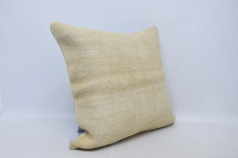 Pillow Sham, Decorative Throw Pillow Cover, Boho Pillow Sham Cover, 28x28 Beige Pillow, Vintage Kilim Pillow, Turkish Kilim Pillow - 3