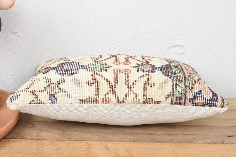 Home Decor Pillow, Turkish Pillow, Patio Pillow Sham, Office Chair Cushion Case, Pillow Sham, 12x20 Beige Cushion Case, Pillow for Sofa - 5