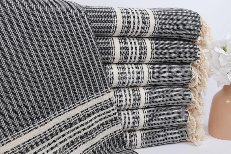 Turkish Towel Beach, Large Turkish Towel, Mexico Bachelorette Party Gifts, Merry Christmas Gifts, Custom Wedding Gift, 68x38 Cotton Striped Towel - 1