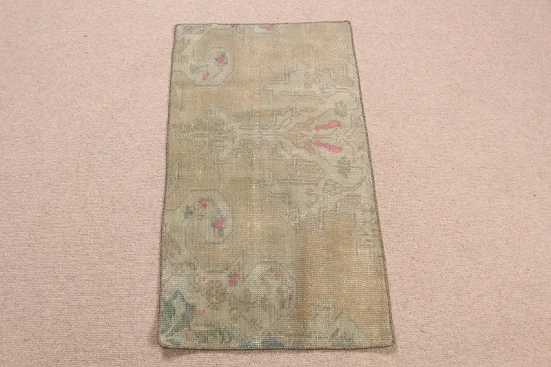 1,8x3,1 ft Green Rug, Floral & Geometric Pattern
