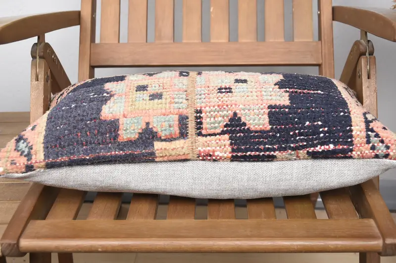 Nautical Throw Cushion, Outdoor Bolster Cushion, Pillow Case, Throw Kilim Pillow, Turkish Pillow, 12x20 Blue Pillow Case, Interior Designer Pillow - 5