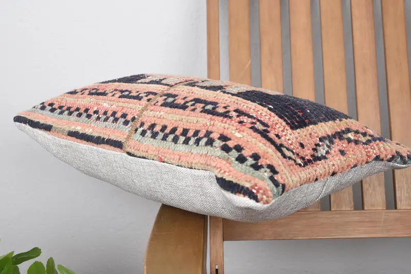 Nautical Throw Cushion, Outdoor Bolster Cushion, Pillow Case, Throw Kilim Pillow, Turkish Pillow, 12x20 Blue Pillow Case, Interior Designer Pillow - 6
