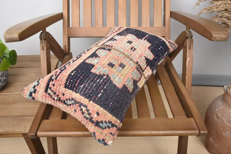 Nautical Throw Cushion, Outdoor Bolster Cushion, Pillow Case, Throw Kilim Pillow, Turkish Pillow, 12x20 Blue Pillow Case, Interior Designer Pillow - 4
