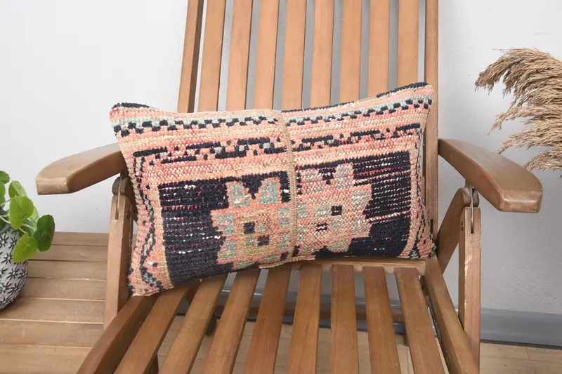 Nautical Throw Cushion, Outdoor Bolster Cushion, Pillow Case, Throw Kilim Pillow, Turkish Pillow, 12x20 Blue Pillow Case, Interior Designer Pillow - 1