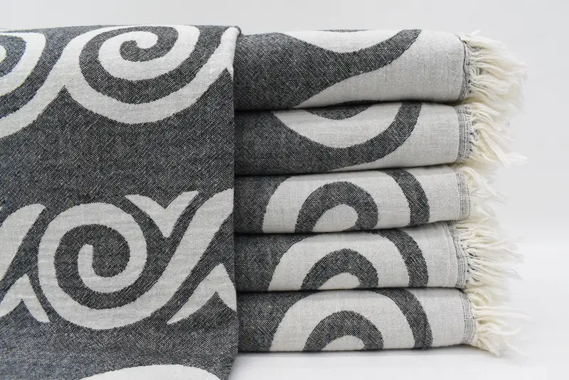 Bridesmaid Gift, Beach Theme Wedding Gift, 70x36 Cotton Patterned Towel, Yoga Towel, Monogram Beach Towel, Valentines Day Gift, Custom Wedding Gift - 1