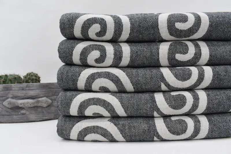 Bridesmaid Gift, Beach Theme Wedding Gift, 70x36 Cotton Patterned Towel, Yoga Towel, Monogram Beach Towel, Valentines Day Gift, Custom Wedding Gift - 3