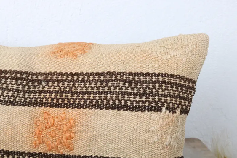 12x24 Beige Pillow Case, Kilim Cushion Sham, Kilim Pillow, Pillow Sham, Comfy Throw Pillow Sham, Interior Designer Pillow - 5