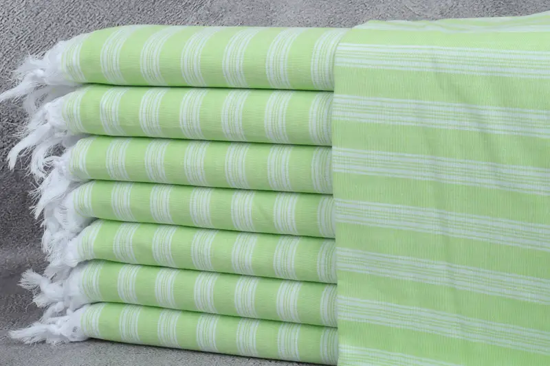 Personalized Beach Towel Pistachio Green Striped Scarf Towel, 40x71 Inches