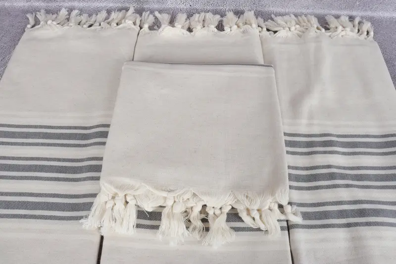 Embroidered Beach Towel, Personalized Wedding Gift, Sand-resistant towel, 70x40 Linen Striped Towel, Monogram Beach Towel, Gift For Boyfriend - 4