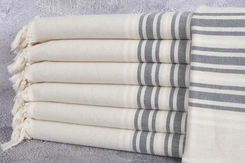 Embroidered Beach Towel, Personalized Wedding Gift, Sand-resistant towel, 70x40 Linen Striped Towel, Monogram Beach Towel, Gift For Boyfriend - 1