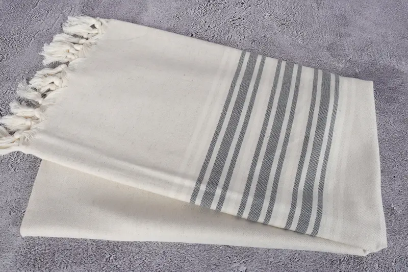 Embroidered Beach Towel, Personalized Wedding Gift, Sand-resistant towel, 70x40 Linen Striped Towel, Monogram Beach Towel, Gift For Boyfriend - 6