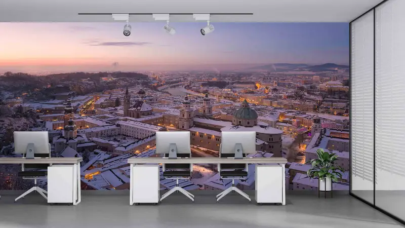Salzburg Photographs Wall Print, Salzburg Winter Wallpaper, Salzburg Wall Mural, Landscape Wall Mural, Paper Crafts, 3D Origami, City Art - 5