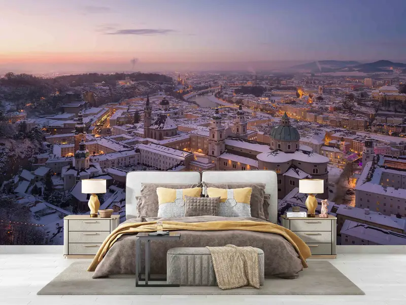 Salzburg Photographs Wall Print, Salzburg Winter Wallpaper, Salzburg Wall Mural, Landscape Wall Mural, Paper Crafts, 3D Origami, City Art - 6
