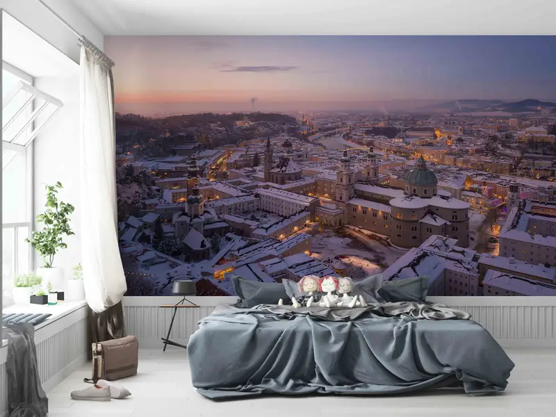 Salzburg Photographs Wall Print, Salzburg Winter Wallpaper, Salzburg Wall Mural, Landscape Wall Mural, Paper Crafts, 3D Origami, City Art - 7