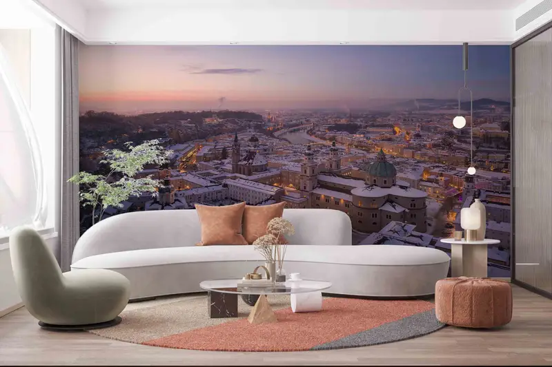 Salzburg Photographs Wall Print, Salzburg Winter Wallpaper, Salzburg Wall Mural, Landscape Wall Mural, Paper Crafts, 3D Origami, City Art - 4