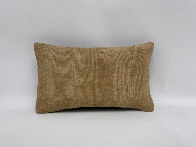 Vintage Kilim Pillow, Turkish Pillow, Kilim Pillow, Cushion, 12x20 Beige Cushion, Crochet Pattern Cushion Case, Personalized Gift Pillow Pillow - 1