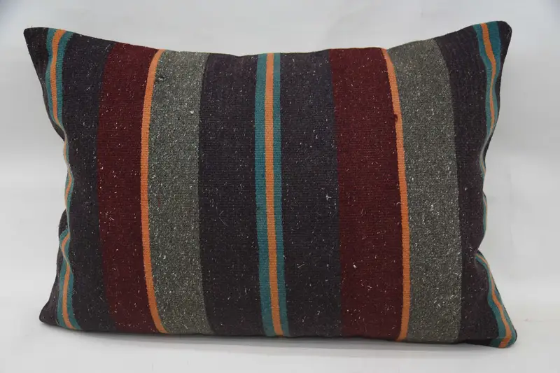 20x28 inch Turkish Pillow Case, Antique Striped Sofa Red Pillow - 1