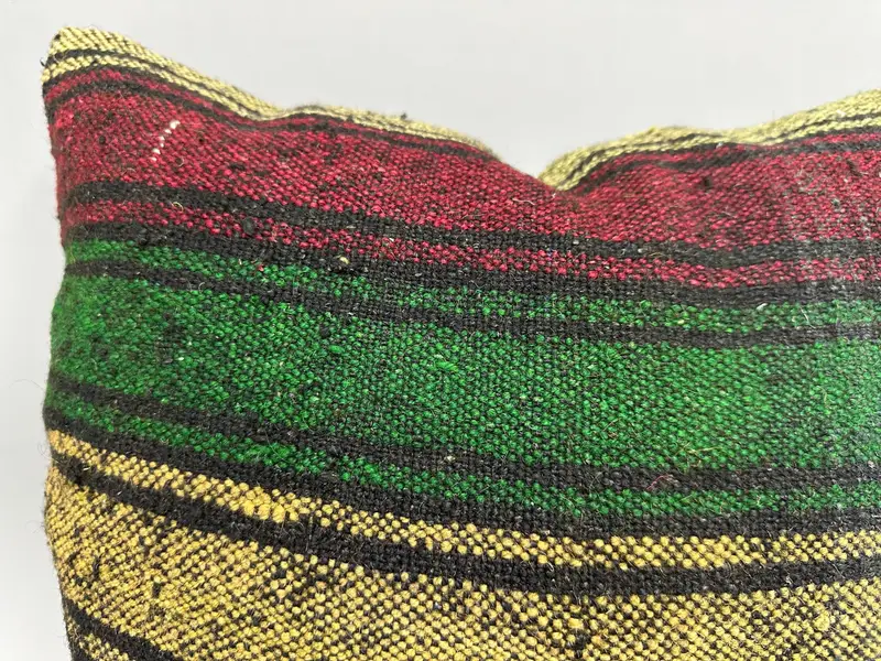 Bed Cushion Cover, Turkish Rugs Cushion Case, Ethnical Kilim Rug Pillow, 20x20 Green Cushion, Boho Pillow, Armchair Cushion, Cushion, Turkish Pillow - 5