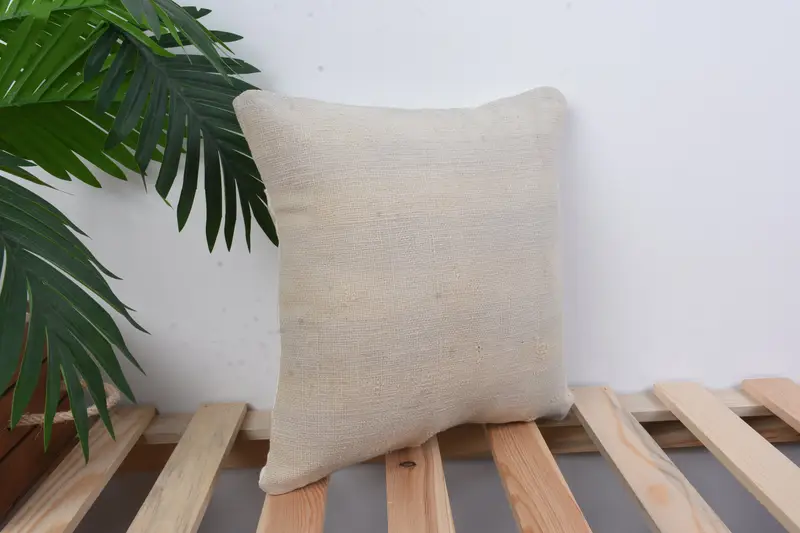 Home Decor Pillow, Pillow Sham, Kilim Cushion Sham, Handmade Throw Pillow Case, 12x12 White Cushion, Handmade Kilim Cushion, Tapestry Cushion Cover - 3
