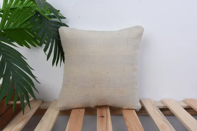 Home Decor Pillow, Pillow Sham, Kilim Cushion Sham, Handmade Throw Pillow Case, 12x12 White Cushion, Handmade Kilim Cushion, Tapestry Cushion Cover - 1