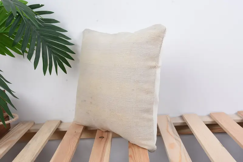 Home Decor Pillow, Pillow Sham, Kilim Cushion Sham, Handmade Throw Pillow Case, 12x12 White Cushion, Handmade Kilim Cushion, Tapestry Cushion Cover - 4