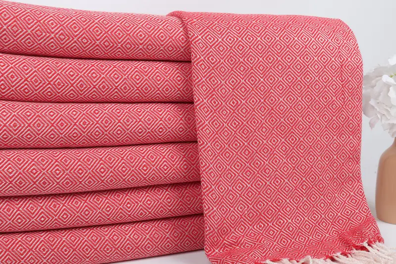 Luxury Turkish peshtemal beach towel, Bride Gift, 70x38 Cotton Diamond Towel, Organic towel, Bachelorette Gifts, Wedding Gift, Organic Towel - 2