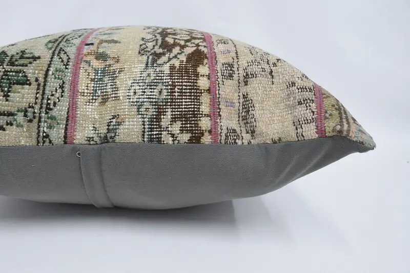 Throw Kilim Pillow, One Of A Kind Cushion, Kilim Cushion Sham, 28x28 Beige Pillow, Turkish Pillow, Pillow, Cotton Cushion Cover - 5