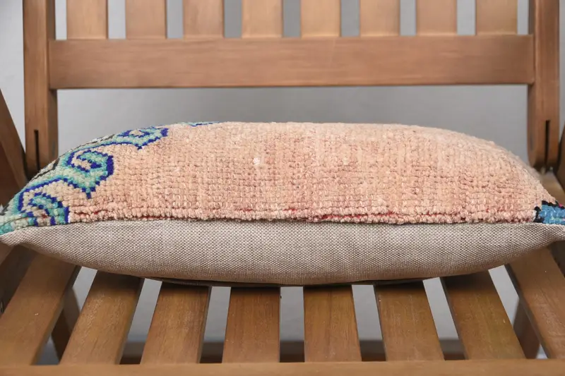 Pattern Throw Pillow, Pillow, 8x16 Blue Pillow Sham, Vintage Kilim Pillow, Vintage Throw Pillow, Boho Pillow, Pillow for Couch - 5