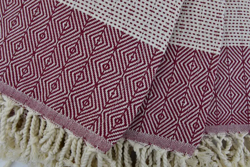 Organic towel, Peshtemal Towel, Thin towel, Embroidered Beach Towel, 70x40 Cotton Diamond Towel, Gifts For Him, Bridesmaid Gifts Personalized - 6