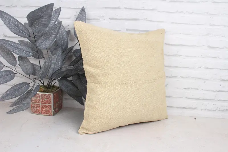 Home Decor Pillow, 18x18 Beige Pillow, Antique Pillows, Pillow Cover, Kilim Pillow Cover, Morroccon Kilim Cushion Cushion Cover - 3