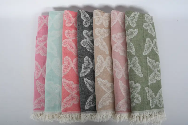 Family Gift Basket, Beach Towel Gift, 68x36 Cotton Butterfly Pattern Towel, Custom Gifts, Turkish Towel USA, Peshtemal Towel USA, Personalized Towel - 2